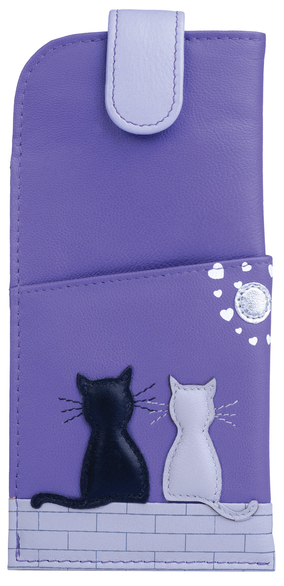 Portafoglio Sottile In Pelle Mala Midnight Cats Matinee – Protezione RFID E 8 Scomparti