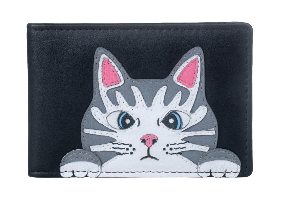 Mala Leather Vinny & Victor Collection – Borsa In Pelle Grigia Con Blocco RFID, 18x10x2,5 Cm