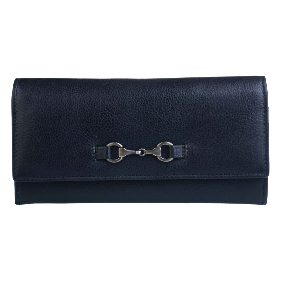 Monedero Compacto Mala Leather Ollie Para Mujer - Protección RFID, Cuero Suave, Azul, 14x9x3 Cm
