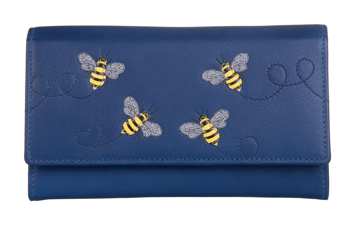 Portafoglio Sottile In Pelle Mala Midnight Cats Matinee – Protezione RFID E 8 Scomparti