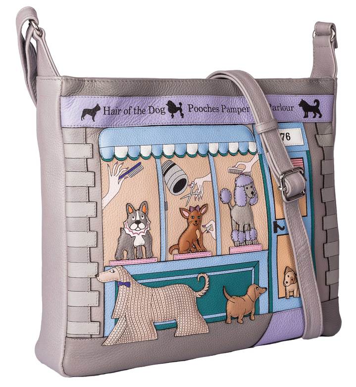 Leather Coin Purse - BF Dogs on Wall from Mala Leather