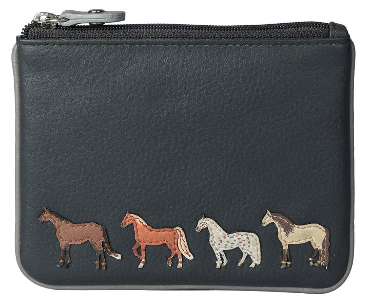 Best Friends Horses Coin Pouch RFID Mala Leather Limited
