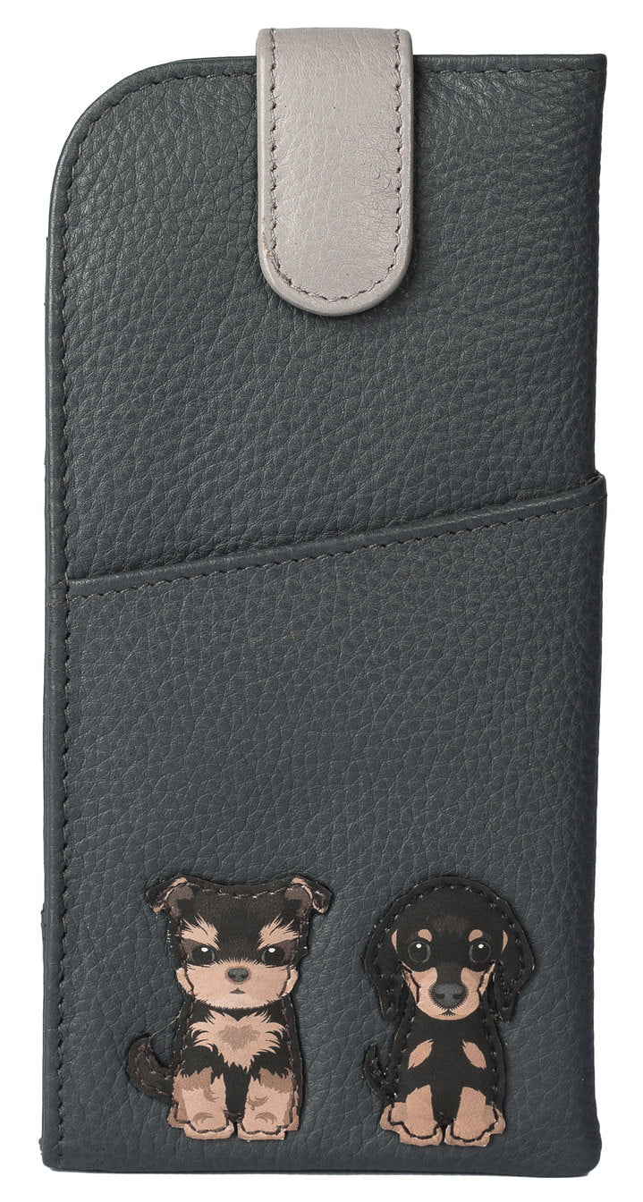 Best Friends Sitting Dogs Glasses Case – Mala Leather Limited