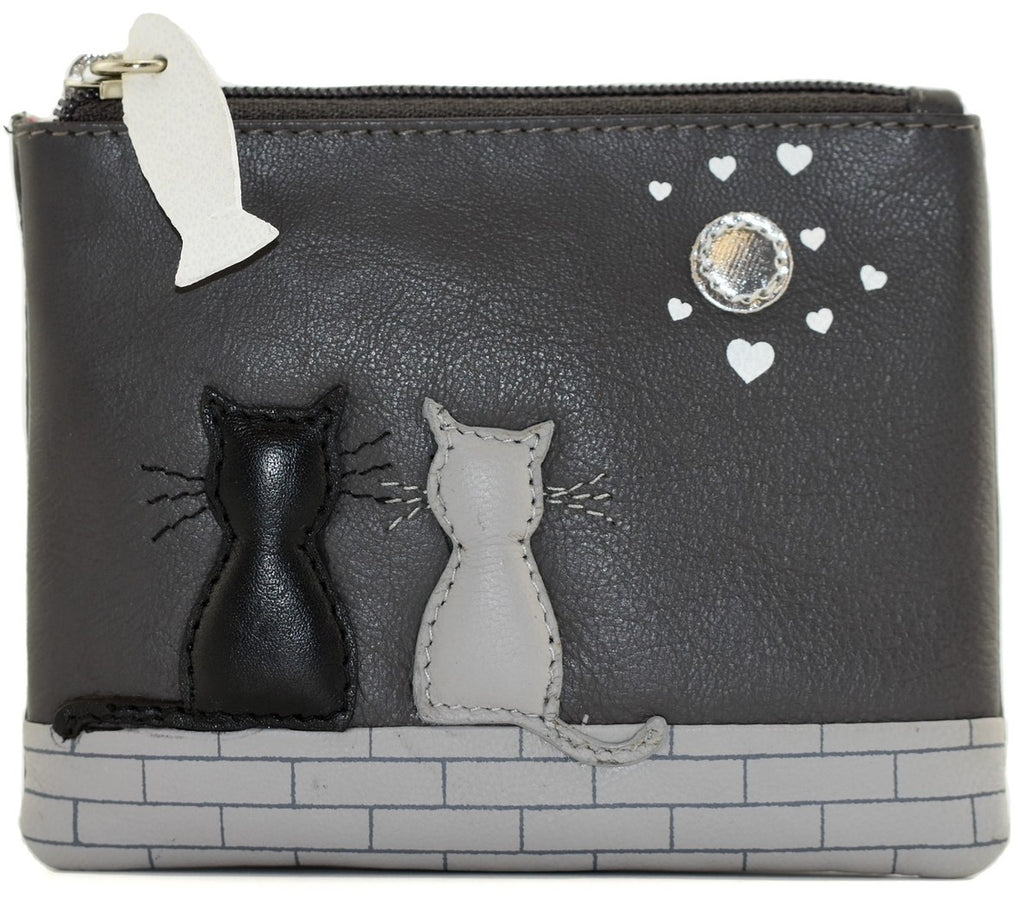 Mala Leather - Midnight Cats Coin Purse RFID Protected - Shop Mala Leather - Midnight Cats Coin Purse RFID Protected - Shop