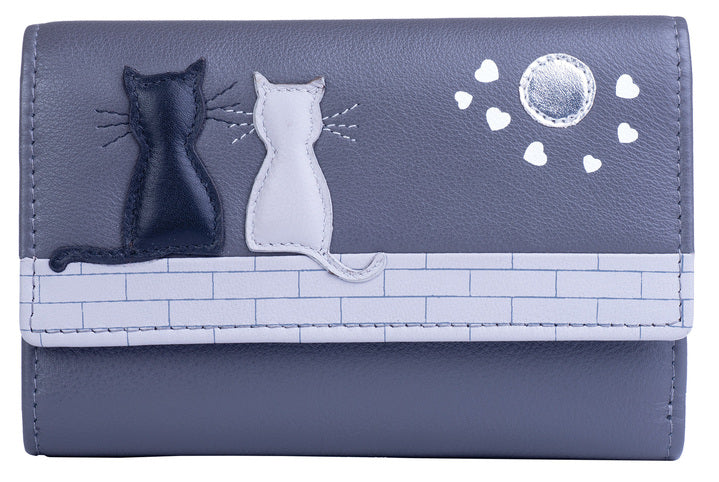 HOT Tri Fold Cat Purse Uk New Midnight Cats Tri Fold Purse RFID